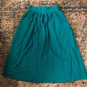Vintage Teal Knee Length Skirt